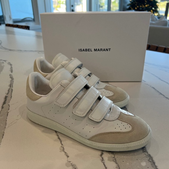 Isabel Marant Cream and White Velcro Sneakers - Picture 1 of 15